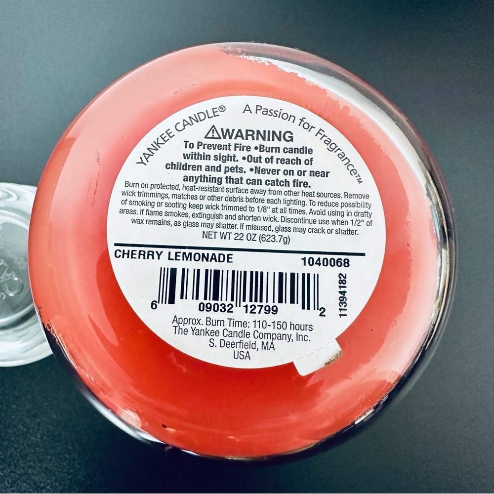 NEW! Yankee Candle Cherry Lemonade Large Jar Candle 22oz Retired! RARE! - Picture 7 of 7